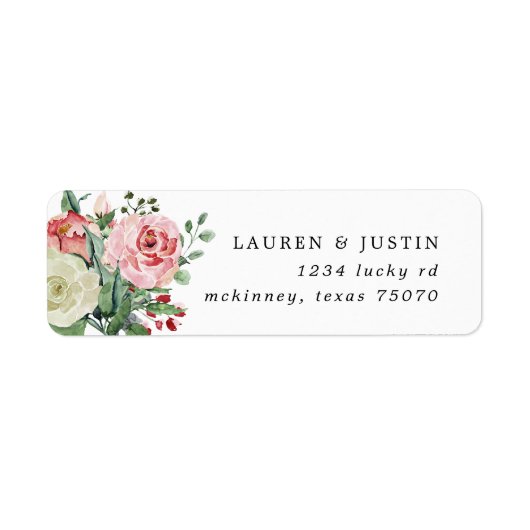 midbloom floral bruiloft Return Label (Voorkant)