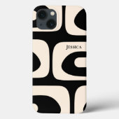 Midcentury Abstract Minimaal Gepersonaliseerd Piqu Case-Mate iPhone Case (Achterkant)
