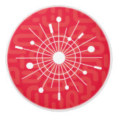 Midcentury Atomic Snowflake Starburst Sputnik MCM Keramische Knop (Voorkant)
