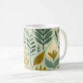 Midcentury Boho Bloemen Wildflowers Blauw Koffiemok (Voorkant rechts)
