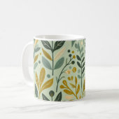 Midcentury Boho Bloemen Wildflowers Blauw Koffiemok (Voorkant links)