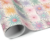 Midcentury Boho Tegel Patroon met Pastel Sunburst Cadeaupapier (Rol Hoek)