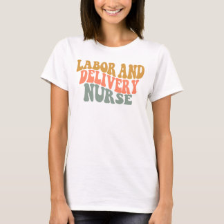 Midcentury Groovy Arbeid & Bezorgverpleegkundige T-shirt