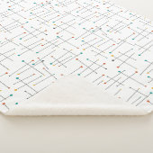 Midcentury Lines Stippen Atomic Age Pattern Sherpa Deken (3/4)
