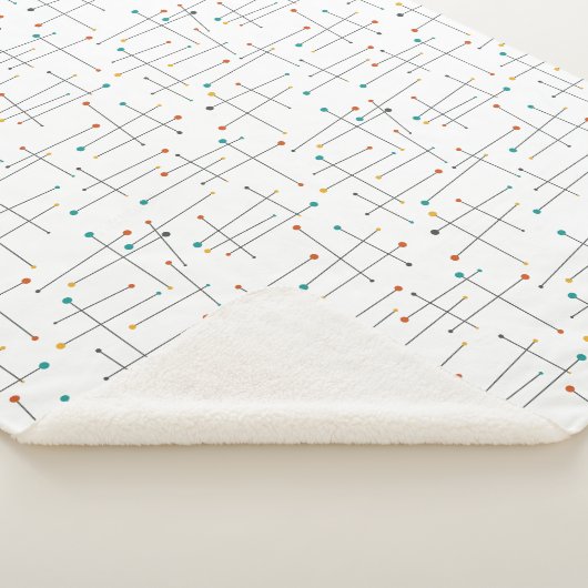 Midcentury Lines Stippen Atomic Age Pattern Sherpa Deken (3/4)