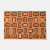 Midcentury MCM Rounded Rectangles Burnt Orange Deurmat (Voorkant)