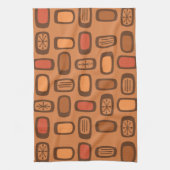 Midcentury MCM Rounded Rectangles Burnt Orange Theedoek (Verticaal)