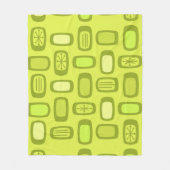 Midcentury MCM Rounded Rectangles Chartreuse Fleece Deken (Voorkant)