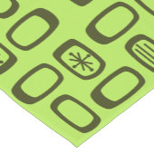 Midcentury MCM Rounded Rectangles Chartreuse Korte Tafelloper (Hoek)