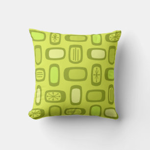 Midcentury MCM Rounded Rectangles Chartreuse Kussen