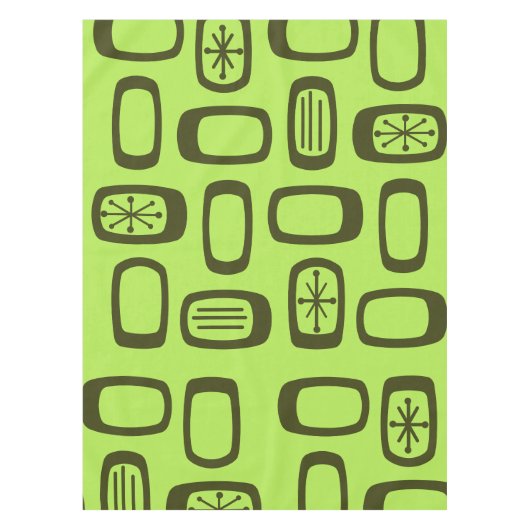 Midcentury MCM Rounded Rectangles Chartreuse Tafelkleed (Voorkant)