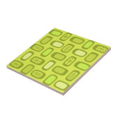 Midcentury MCM Rounded Rectangles Chartreuse Tegeltje (Zijkant)