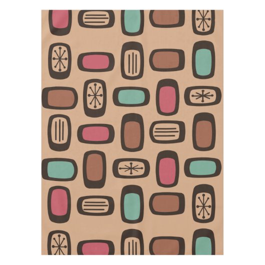 Midcentury MCM Rounded Rectangles Christmas Cookie Tafelkleed (Voorkant)