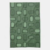 Midcentury MCM Rounded Rectangles Forest Green Theedoek (Verticaal)