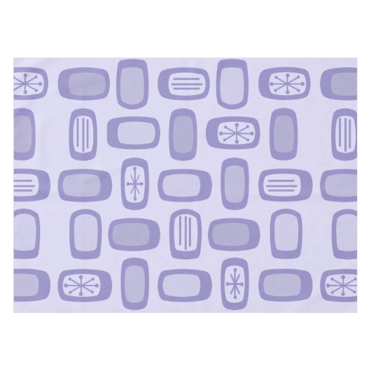 Midcentury MCM Rounded Rectangles Lavender Tafelkleed (Voorkant (Horizontaal))