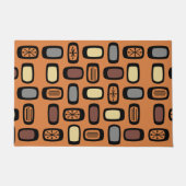 Midcentury MCM Rounded Rectangles Orange Brown Deurmat (Voorkant)