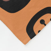 Midcentury MCM Rounded Rectangles Orange Brown Fleece Deken (Hoek)