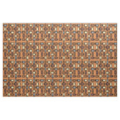 Midcentury MCM Rounded Rectangles Orange Brown Stof (Yard (91,4 cm))
