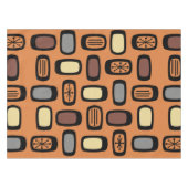 Midcentury MCM Rounded Rectangles Orange Brown Tafelkleed (Voorkant (Horizontaal))