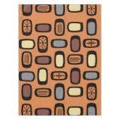 Midcentury MCM Rounded Rectangles Orange Brown Tafelkleed (Voorkant)