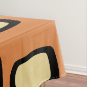 Midcentury MCM Rounded Rectangles Orange Brown Tafelkleed (Voorbeeld)