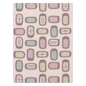 Midcentury MCM Rounded Rectangles Pink Pastel Tafelkleed (Voorkant)