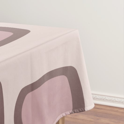 Midcentury MCM Rounded Rectangles Pink Pastel Tafelkleed (Voorbeeld)