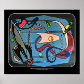 'MidCentury Mod Space is the Place' schilderij op  Poster (Voorkant)