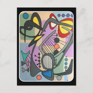 'MidCentury Mod Spider Song' schilderij op een Briefkaart