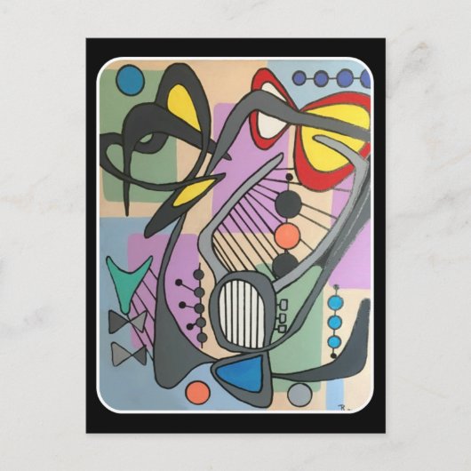 'MidCentury Mod Spider Song' schilderij op een Briefkaart (Voorkant)