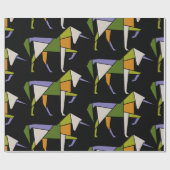 MidCentury Modern Abstract eenhoorn tangram dier Cadeaupapier (Vlak)