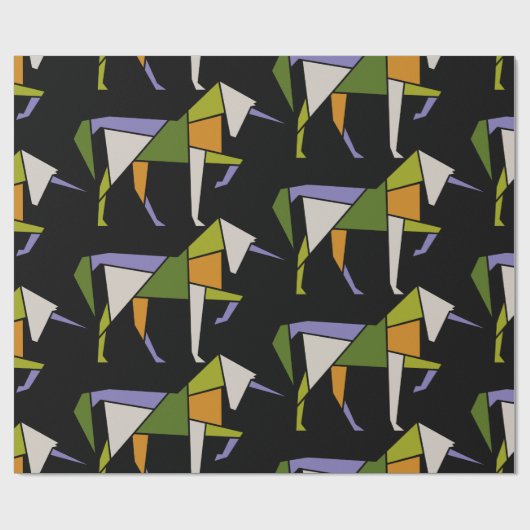 MidCentury Modern Abstract eenhoorn tangram dier Cadeaupapier (Vlak)