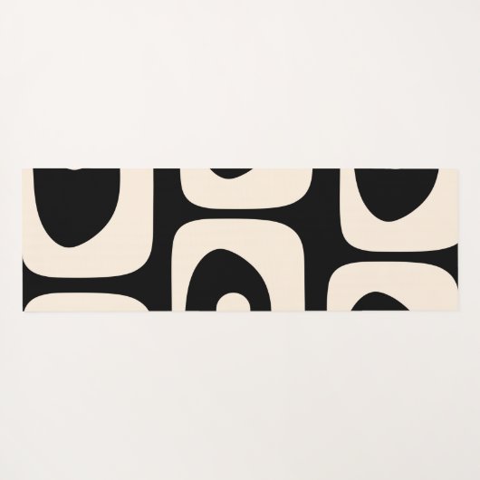 Midcentury Modern Abstract Gepersonaliseerd Zwart Yogamat (Achterkant (horizontaal))
