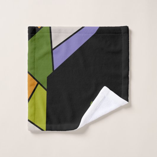 Midcentury Modern Abstract Krachtig Tangram Dier Bad Handdoek (Wasdoekje)