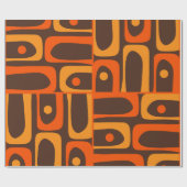 Midcentury Modern Abstract Piquet jaren 70 Bruin S Cadeaupapier (Vlak)