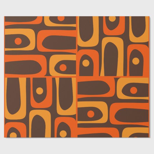 Midcentury Modern Abstract Piquet jaren 70 Bruin S Cadeaupapier (Vlak)