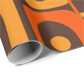 Midcentury Modern Abstract Piquet jaren 70 Bruin S Cadeaupapier (Rol Hoek)