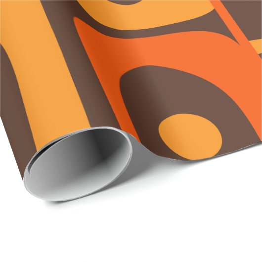 Midcentury Modern Abstract Piquet jaren 70 Bruin S Cadeaupapier (Rol Hoek)