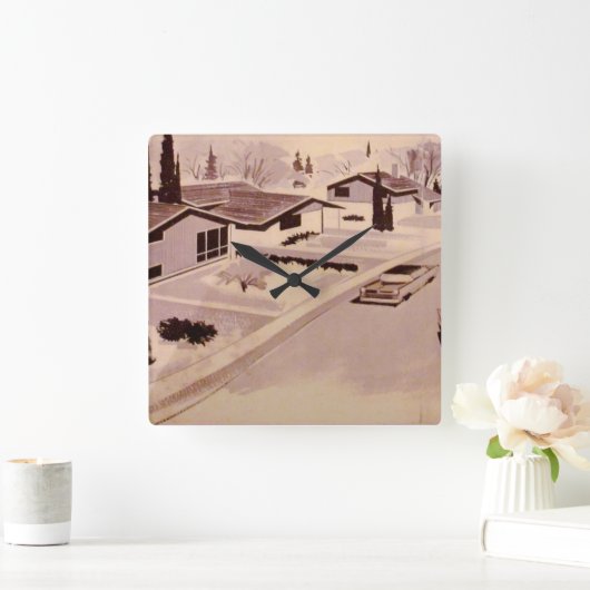 Midcentury Modern Architecture Vierkante Klok (Huis)