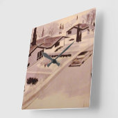 Midcentury Modern Architecture Vierkante Klok (Hoek)