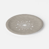 MidCentury Modern Atomic Kerstmis Sneeuwvlok Papieren Bordje (Gekanteld)