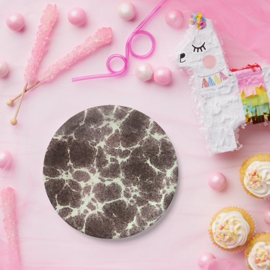 MidCentury Modern Elegant Patroon Tortoise Rock Papieren Bordje (Feest)