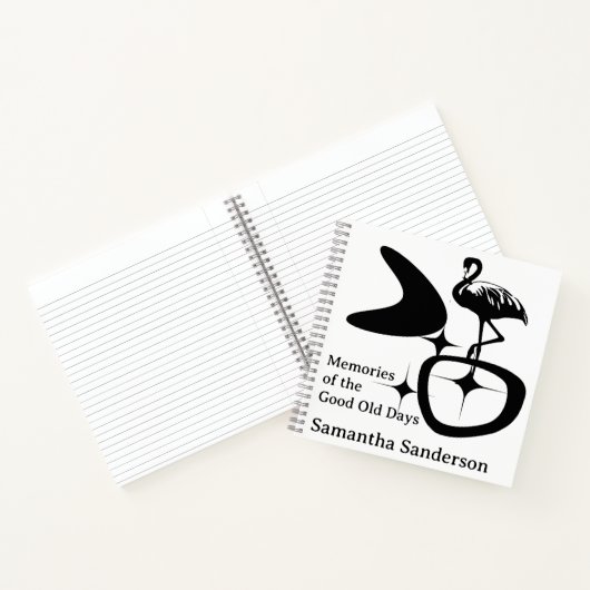 MidCentury Modern Flamingo Atomic Retro Custom Notitieboek (Binnen)