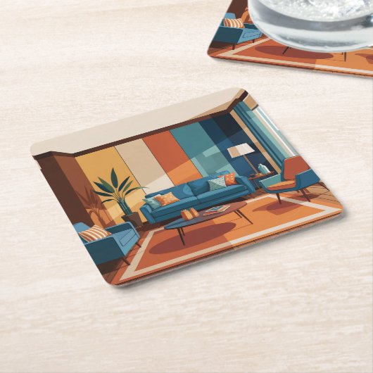 MidCentury Modern kamer Onderzetter set (Schuin)