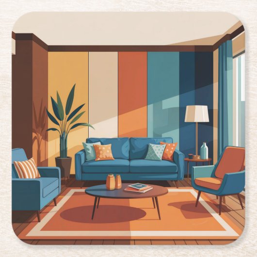 MidCentury Modern kamer Onderzetter set (Voorkant)