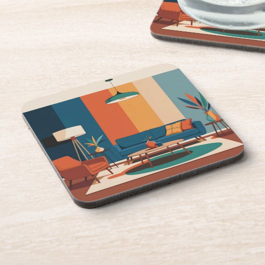 MidCentury Modern kamer Onderzetter set (Linkerzijde)