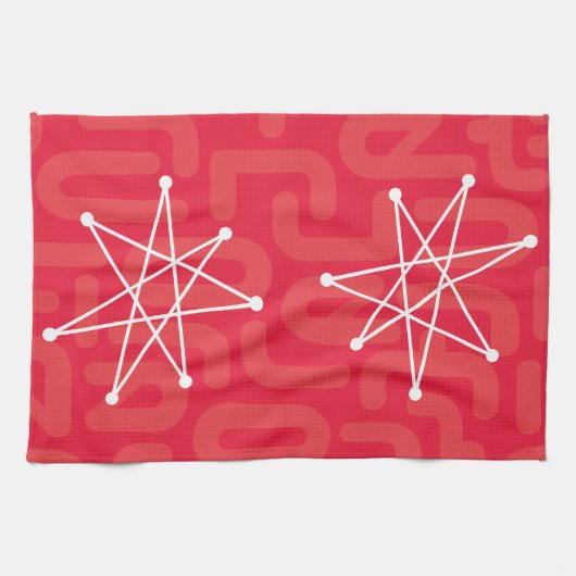 Midcentury Modern Kerst Atomic MCM MOD Star K Theedoek (Horizontaal)