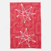 Midcentury Modern Kerst Atomic MCM MOD Star K Theedoek (Verticaal)