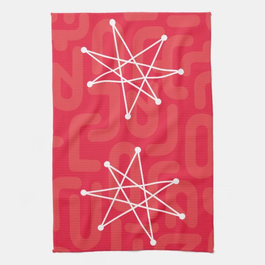Midcentury Modern Kerst Atomic MCM MOD Star K Theedoek (Verticaal)