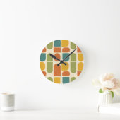 Midcentury Modern Organic Shapes Pattern Ronde Klok (Huis)
